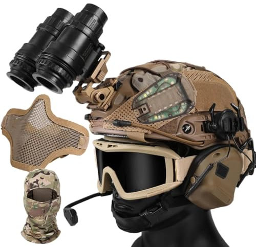 Airsoft-Helm-Set, taktisches Headset, Paintball-Brille, L4G24, NVG-Modell, Helm, leicht, Airsoft CS Game Gear (T)