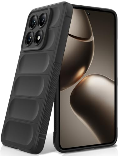 BonYonka Funda de Silicona para Xiaomi 14T, Negro | Diseño Ondulado Antigolpes, Forro Interior de Microfibra Antirrayas, Tacto Suave y Sedoso, Protección Militar contra Caídas