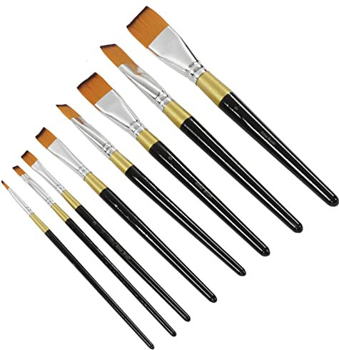 Ensemble de Pinceaux en T pour Artistes, Manche Omic, Cheveux en Nylon Doux et Poils en D, pour Ylic, Dessin, école d'art et Usage Domestique, 8 Pièces