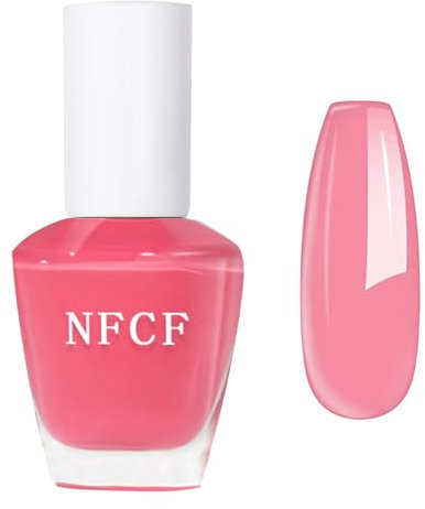 Jelly Pink Nail Varnish - Air Dry Long Lasting Nail Polish - Translucent Pink No Need Cured Clear Color Home DIY Manicure Nail Salon Varnish