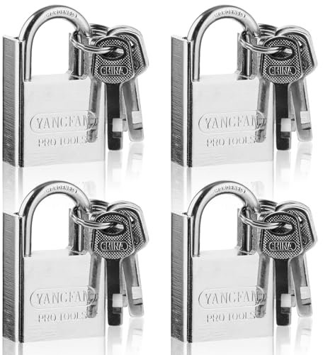 LOPYXBR 4 Stück Vorhängeschloss mit Schlüssel, 40mm Schloss Set mit 4 Schlüsseln, Vorhängeschloss Gleichschließend, Sicherheitsschloss, Wasserdichtes Vorhängeschloss für den Innen- und Außenbereich
