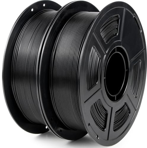 iSANMATE 2KG High Speed PLA Filament 1.75mm, Hyper PLA Filament 3D Hoher Wirkungsgrad Drucker Filament 1KG*2 Spule, Maßgenauigkeit +/- 0.03 mm, 30-600mm/s (Schwarz+Schwarz)