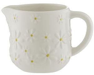 Price & Kensington Daisy Milk Jug | 275ml Ceramic Milk Jug with Embossed Daisy Design | Hand-Painted Yellow Centre | Cream Glaze | Tea Time Accessory