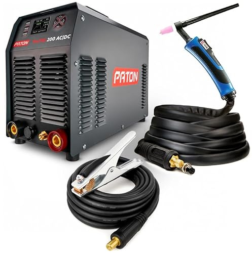 PATON ProTIG 200A AC/DC TIG Welder Pulse Welding Machine HF Aluminium Steel | MMA mode, 2T/4T torch control, foot pedal support, RIV spot welding, 3 memory programmes, gas pre/post-flow control