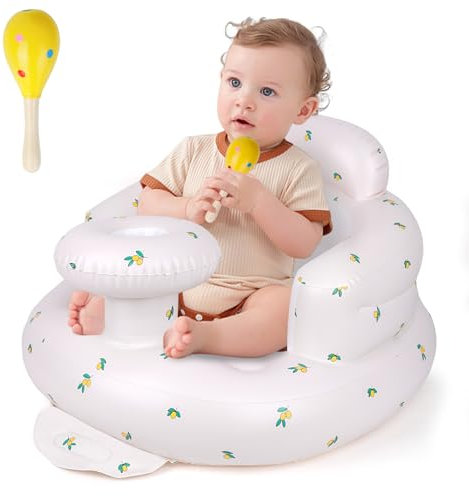 Wuciray Asiento Inflable para Bebé Portátil Sofá Hinchable Bebe de Suelo Camping Playa Viajes Alimentación Asientos para Sentarse Silla Inflable para Bebé Asientos Inflable para Bebes con Bandeja (3#)