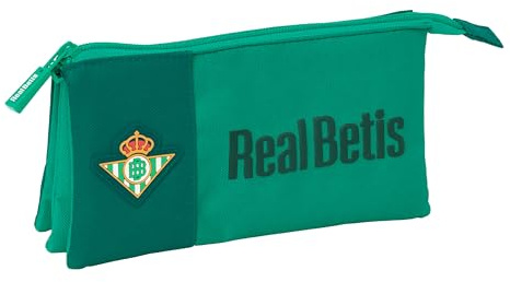 safta Real Betis BALOMPIÉ Federmäppchen für Kinder, ideal für Kinder im Schulalter, bequem und vielseitig, Qualität und Widerstandsfähigkeit, 22 x 3 x 12 cm, Meeresgrün, M, Casual