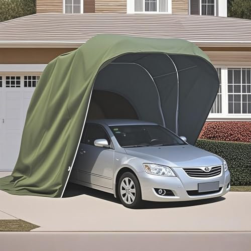 vhdurike Tettoia per Auto Resistente, Garage Portatile in Acciaio Inossidabile, tettoia per Auto Semi-Automatica, tettoia per Auto da Esterno per Vari Tipi di Auto.,19 * 8.2 * 8ft