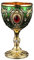 SiaBiced Cáliz Pequeño para Agua, Diseño Retro, Ideal para Vino Y Cócteles, Verde Dorado, Individual