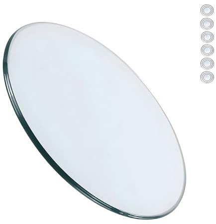 XOBRJQZ Runde Tischplatte aus Klarem Gehärtetem Glas, 8 Mm Dicke Glasplatte, Leicht zu Reinigen, Kratzfest, Ersatzglas für Tischplatte(95cm)