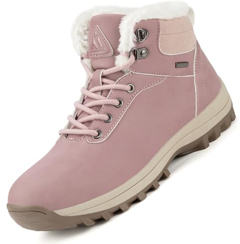 Mishansha Stivaletti Invernali con Pelo Uomo Donna Gr.36-48 EU | Unisex Scarpe Invernali,Antiscivolo Stivaletti,scarpe da neve,scarponcini invernali