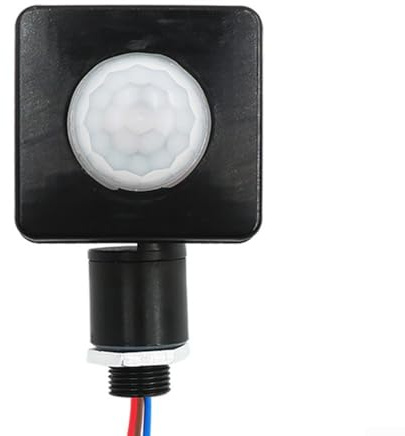 Interruttore con sensore di movimento PIR a 180 gradi per illuminazione esterna, caratteristiche regolabili per sicurezza e praticità su misura (nero)