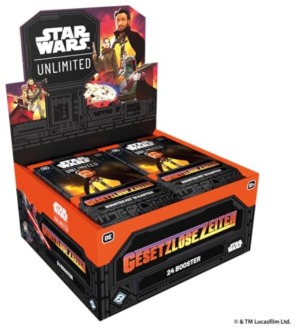 Asmodee, Star Wars: Unlimited Trading Card Game – Gesetzlose Zeiten | Booster Display (24 Booster Packs), TCG für Kinder und Erwachsene, Alter 12+, 2+ Spieler, 20 Minuten, Deutsch