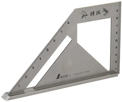 シンワ測定 Winkelmesslineal (62081) - Metall, 8,9 Zoll, Silberfarben