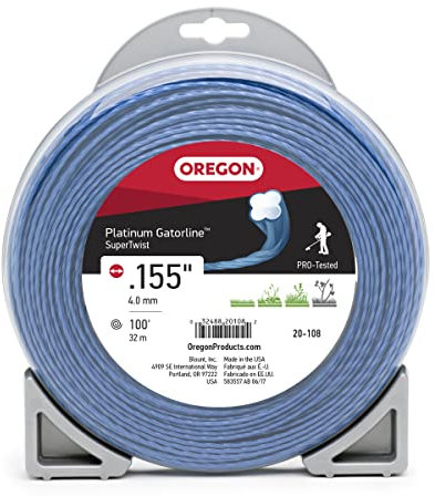 Oregon 20-108 Platinum Gatorline Supertwist Fil de débroussailleuse Gris/Noir 30,5 cm x 30,5 m