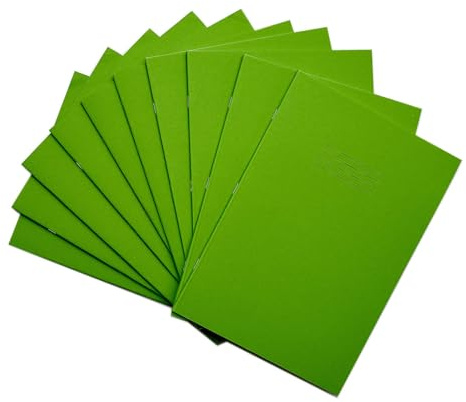 Rhino A4 Exercise Books, 64-Page/Top Half Blank & Bottom Half 15mm Lined Paper Notebook, 50-Pack, Office & School Stationery Supplies, Light Green