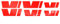 Emblem Folie Set passgenau für Innenflächen Skin Logo Aufkleber Kühlergrill (K035 Neon Rot)
