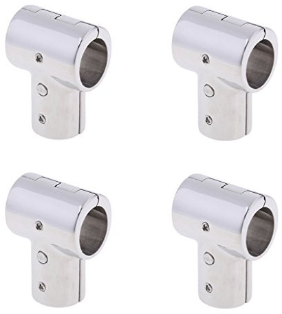 Shiwaki 4 Pezzi in Acciaio Inox 316 Corrimano per Barche Raccordo a T a 90 Gradi 25 Mm 1