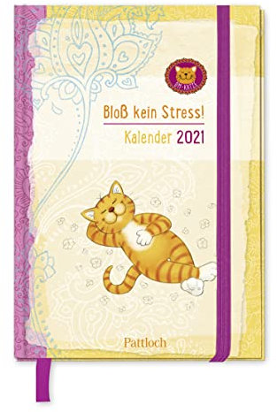 Om-Katze: Bloß kein Stress! Taschenkalender 2021: Terminkalender m. Wochenkalendarium, Ferientermine & Jahresübersichten 2021/2022, illustrierte ... Gummi- u. Leseband, 10,0 x 14,5 cm