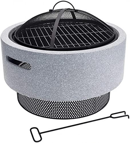 HHP Brasero Moderne avec Attrape-étincelles - Diamètre : 52 cm - Extrêmement Stable - Poids : 10 kg - Grille Amovible