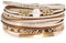 Suyi Bracelet en cuir pour les femmes Léopard multicouche Wrap Bracelet Boho cadeau d'anniversaire Leopard Khaki