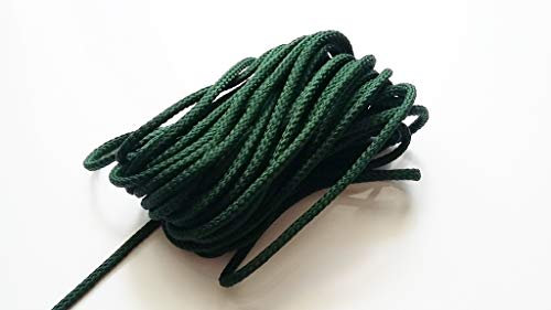 Cordon Cordelette Tressé 4 mm x 5 mètres (Vert Bouteille)