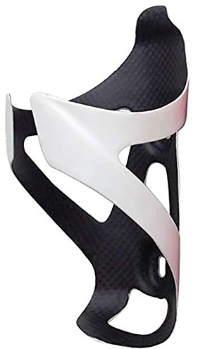MU Cage de Bouteille de Vélo Stable Bouteille de Vélos Cage Ultra Lumière Full Fibre de Carbone Cage Cage Bicycle Accessoires Conception Légère,Blanc,15X7.5Cm