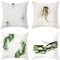 Daesar Fodere Decorative Cuscini Divano, Federe Cuscino Divano Quadrato Bianco Verde Federe Cuscino 40x40 Fantasia 4 Pezzi Ginkgo Biloba Pianta in Vaso, Fodera Poliestere