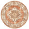 FRAAI | Home & Living Teppich Vintage Rund - Spring Medaillon Terracotta Creme - Polypropylen - Kurzflor - Vintage - Boho, Orientalisch - Wohnzimmer, Esszimmer, Schlafzimmer - Carpet