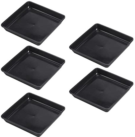 DOITOOL 5 Pièces Pot De Fleur Plateaux Plante Soucoupes PP en Plastique Planter Succulent Plateaux Carré Pot De Fleur Goutte À Goutte Casseroles Plats Plaques pour Bonsaï Fleurs