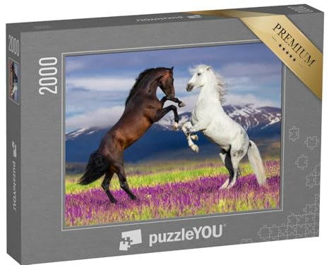 puzzleYOU: Puzzle 2000 Teile „Wilde Schönheit: Zwei tanzende Pferde“ – aus der Puzzle-Kollektion Tiere