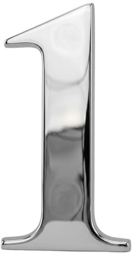 Nanocoast 3 Self Adhesive Door Number Mirror Polished, 1 | Self Adhesive Fixing, Mirror Polished Finish, Modern Design, Easy Installation, Outdoor Use