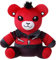 Ember der Punk-Teddy | 25cm Rocker Plüschie Stofftier, Plüschtier, Teddybär Kuscheltier, rot schwarz