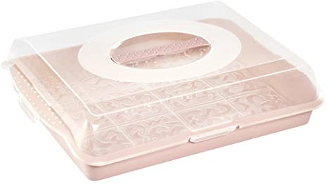 keeeper Party-Butler mit Kuchenplatte für Sandwich, Kuchen und Muffins, BPA-freier Kunststoff, 45 x 35 x 11 cm, Marco, Nordic Pink