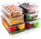 Diealles Shine Rangement Frigo, Lot de 6 Boite Rangement Frigo avec Couvercle, Transparent Bac de Rangement Frigo, Organisateur Frigo pour Le Réfrigérateur La Cuisine Les Armoires