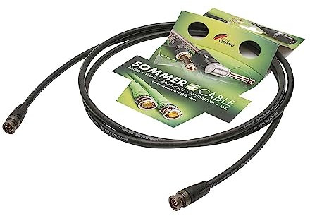 Sommer Cable 10m 12G 6G 3G SDI Video-Patchkabel 4K UHD HD-SDI (HDTV) SC-Vector PLUS 1.2/4.8 DZ 1 x 0,88 mm² schwarz- BNC Stecker NEUTRIK - DZGX-1000-SW-SW - 32.80 ft