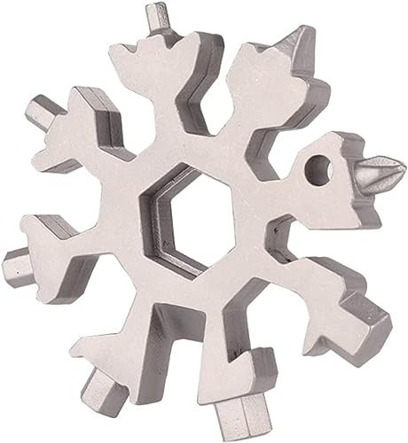 KOMEYA Llave de Copo de Nieve, Herramienta múltiple de Copo de Nieve 18 en 1, Multiherramienta de Copo de Nieve (Color : Silver)