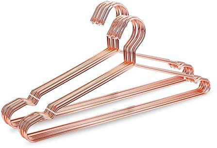 Cintres 10pcs Rose Gold Metal Clothers Prends avec Groove Mouilles Non glissantes Cintre for la Maison Cintres en Acier