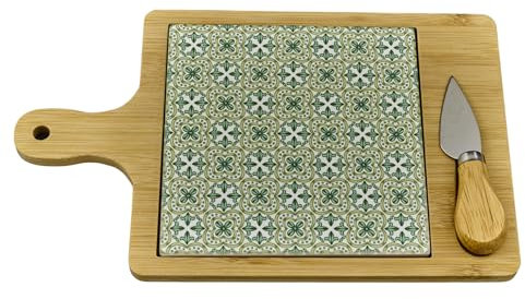 Doni Bomboniere Comunione Green Tagliere Rettangolare Completo di Utile Utensile Cucina Perfetto per Matrimonio Cresima Anniversari Idea Regalo Le Presentazioni Salumi Formaggi E Finger Food in