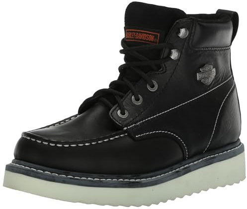 Harley-Davidson Beau - Stivali da moto da uomo, con zeppa da 19 cm, nero, 43 EU