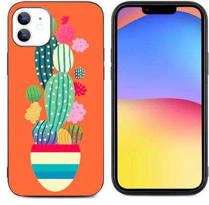 for iPhone 11 Case with Design for Girls Women, Funny Aesthetics Cactus Shockproof, Slip Resistant Slim Fit Protective Phone Case