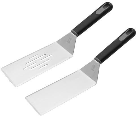 HENCKELS BBQ Griddle Spatula Set, 2-Piece Stainless Steel BBQ Grill Spatulas for Flat Top, Griddle, Smash Burger, Hibachi & Teppanyaki – Heavy Duty Outdoor Cooking Tools for Men, Dad, and Camping