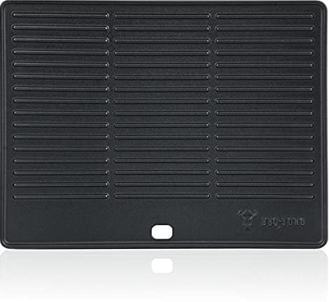 BBQ-TORO Piastra per grigliare in ghisa 41,5 x 27,5 cm | piastra reversibile, stagionata | utilizzabile su entrambi i lati | adatta per barbecue, grill a gas, grill a carbonella