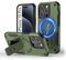 Tuvror Magnetic for iPhone 15 Pro Case with stand. [Compatible with MagSafe] Built-in Kickstand. Rugged Protection Heavy Duty Shockproof Case for iPhone 15 Pro (Green)