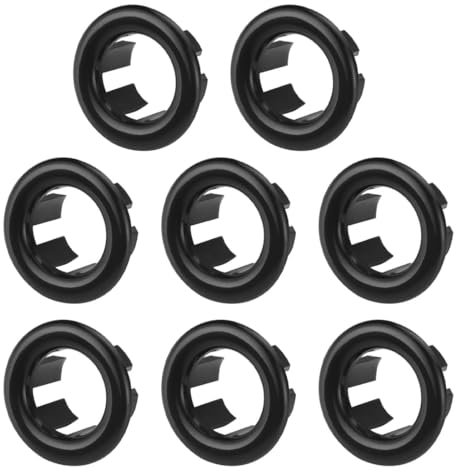 LEEQ 8pcs Waschbecken Überlauf Ring - Waschbecken Überlauf Abdeckung universal für Badezimmer Waschbecken(Schwarz)