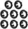 LEEQ 8pcs Waschbecken Überlauf Ring - Waschbecken Überlauf Abdeckung universal für Badezimmer Waschbecken(Schwarz)