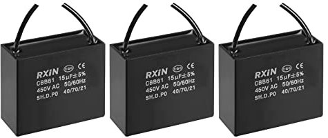 3 Stück Deckenventilator-Kondensator CBB61, metallisierter Polypropylen-Folienkondensator, ideal for Ventilatoren, Pumpen, Motoren, laufend SUNBOOOYIN