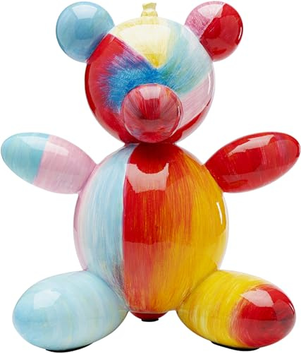 Kare Design Deko Figur Rainbow Bear, Mehrfarbig, Deko Objekt, Regenbogen, Bär, handbemalt, Unikat, 36x32x22 cm (H/B/T)