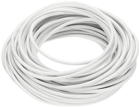 QUARKZMAN 15 Metri/49,2 Piedi 14AWG Cavo Silicone Intrecciato Alta Temperatura -60 a 300 Gradi Celsius Cavo Elettrico Isolato Resistente per Industria, Bianco
