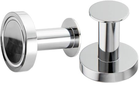 Joyan 2 Stück Magnethaken Extra Stark, N38 Hohe Leistung Magnetische Haken, für Eisentüren Kühlschränke Küchen Kleiderablage Büro Camping (Silber)