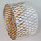 Osasy Abat-jour décoratif en métal, design géométrique unique, blanc et doré, pour lampe sur pied, lampe suspendue